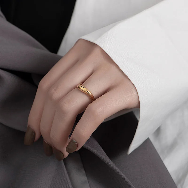 Golden irregular dome ring