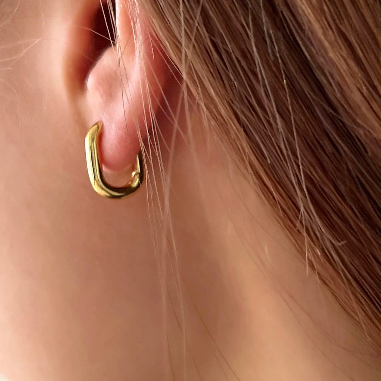 Classy u shaped hoop earrings