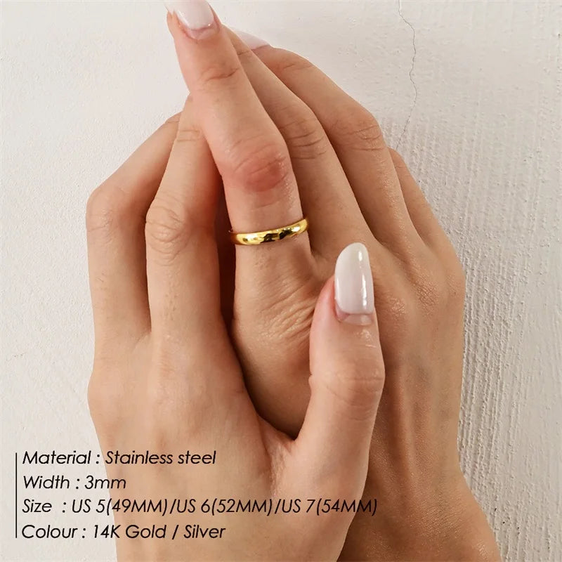 Waterproof Trendy Simple Band Ring