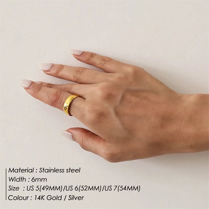 Waterproof Trendy Simple Band Ring